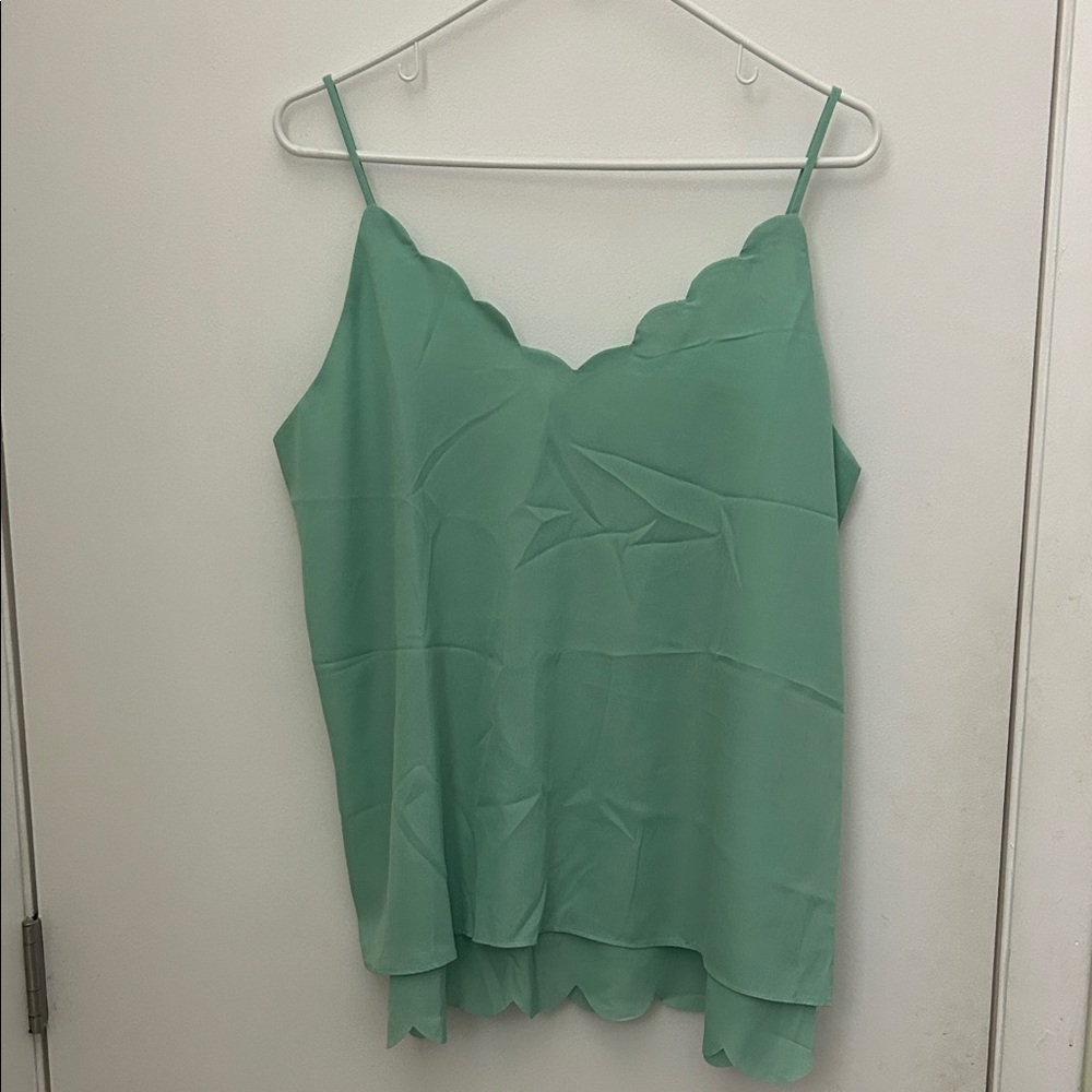 White Birch Seafoam Scallop Camisole